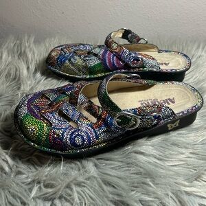 Alegria Freesia Rainbow Mosaic Mule Clog Slingback Shoes Size 8US / 38EU